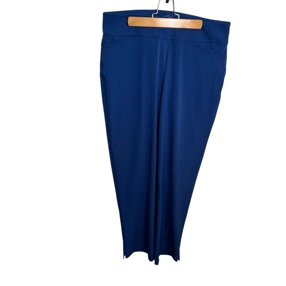 Gottex Lifestyle Women's Size 14 Pull On Pant Royal Blue Pockets Slit Hem Slim